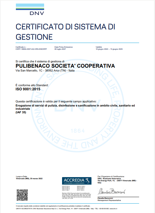 Certificato ISO 9001